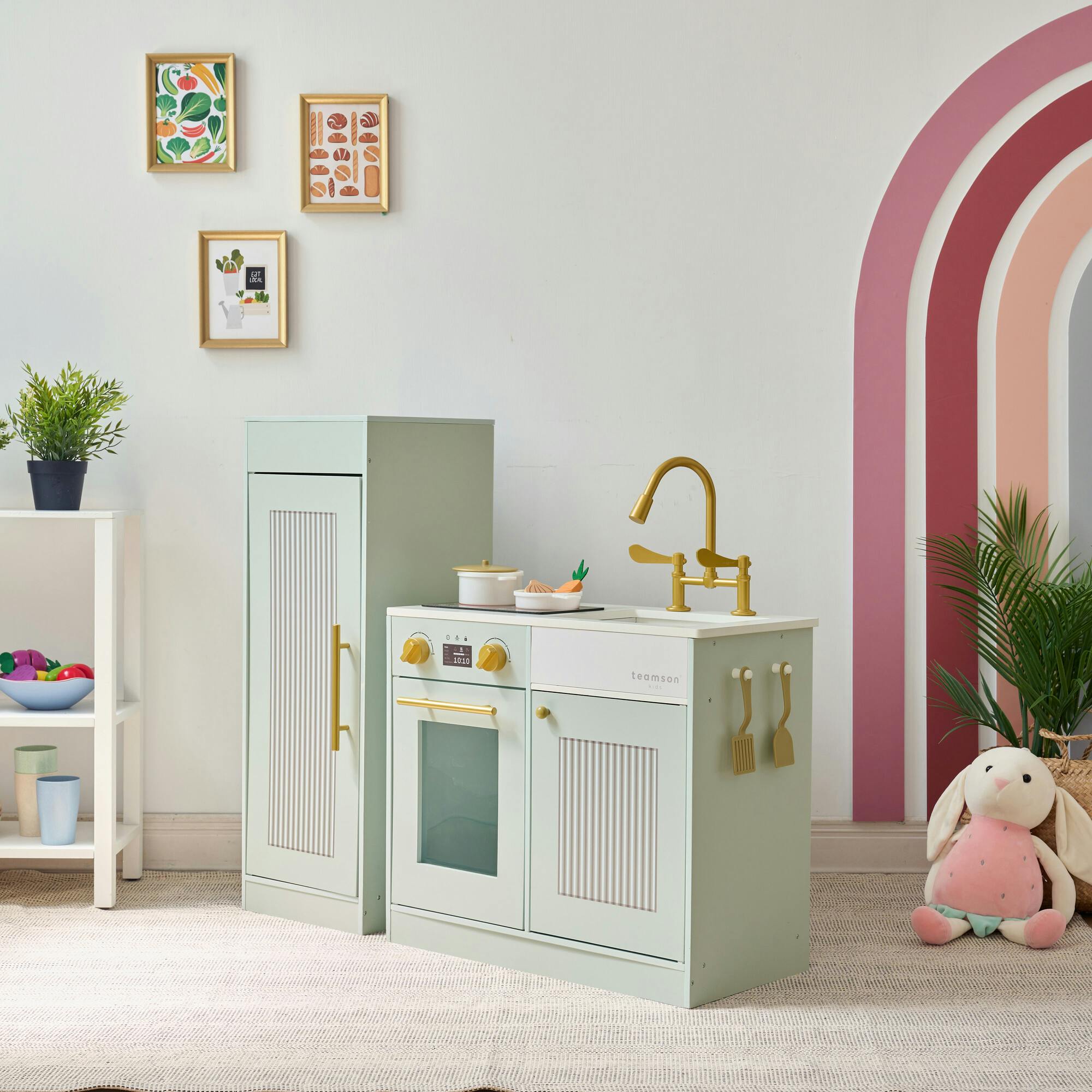 Teamson Kids Little Chef Chester Wooden Play Kitchen With 12 Accessories
