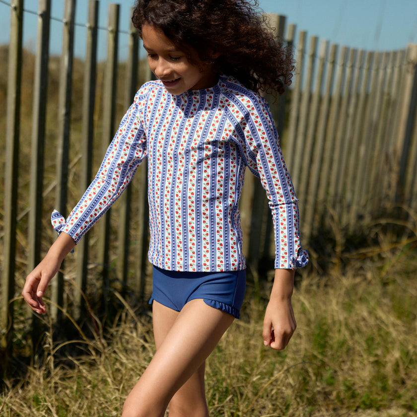 girls strawberry patch rashguard set