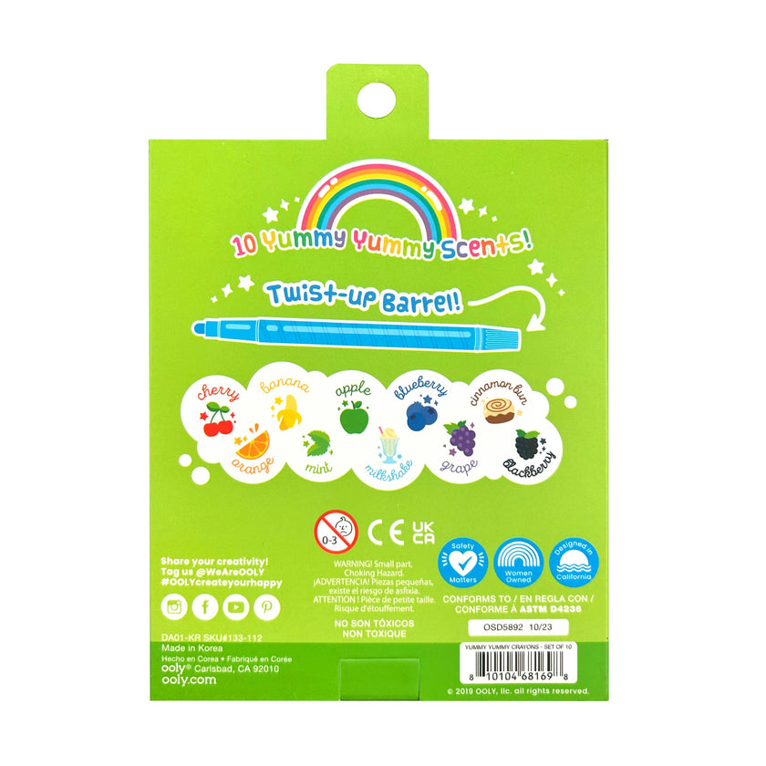 Yummy Yummy Scented Twist-Up Crayons - Set of 10