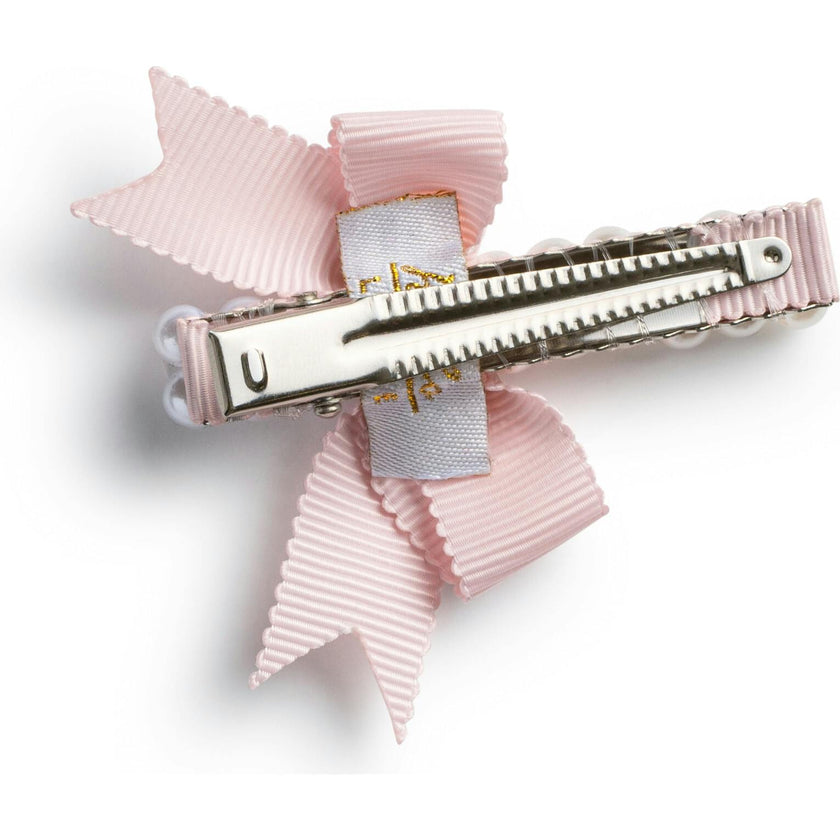 Molly Double Strand Pearl Grosgrain Bow Clip