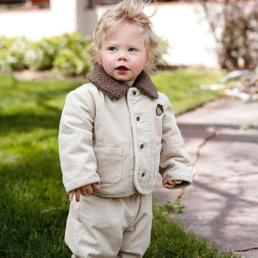 Beige Corduroy Pocket Pants