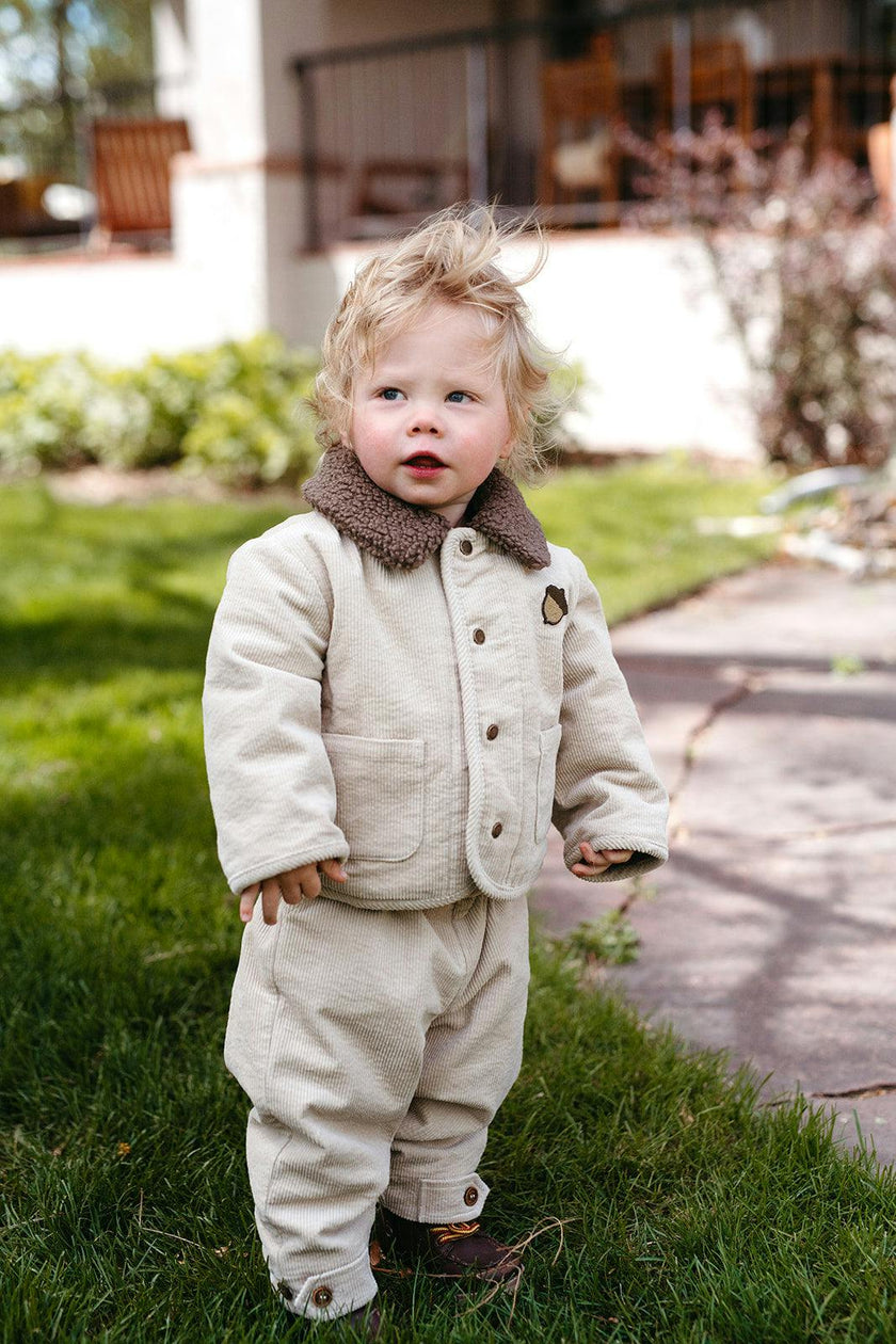 Beige Corduroy Pocket Pants