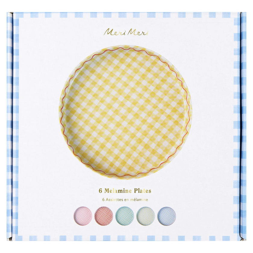 Gingham Reusable Large Plates