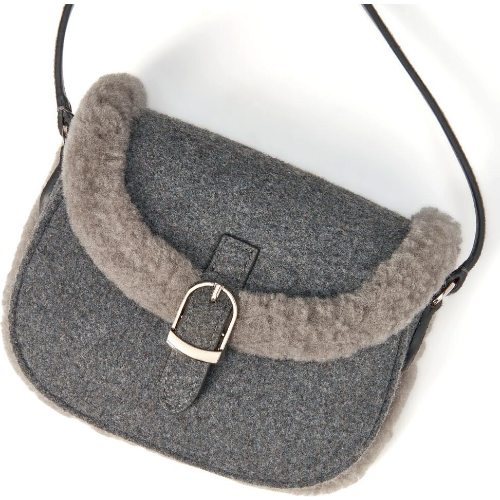 Shae Wool Crossbody Buckled Bag