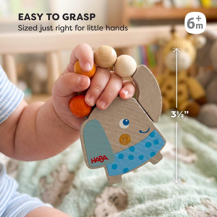 Baby Bundle - 3 Wooden Grasping Rattles (Heart, Whale & Elephant)