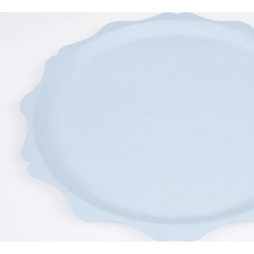 Blue Decorative Edge Compostable Dinner Plates