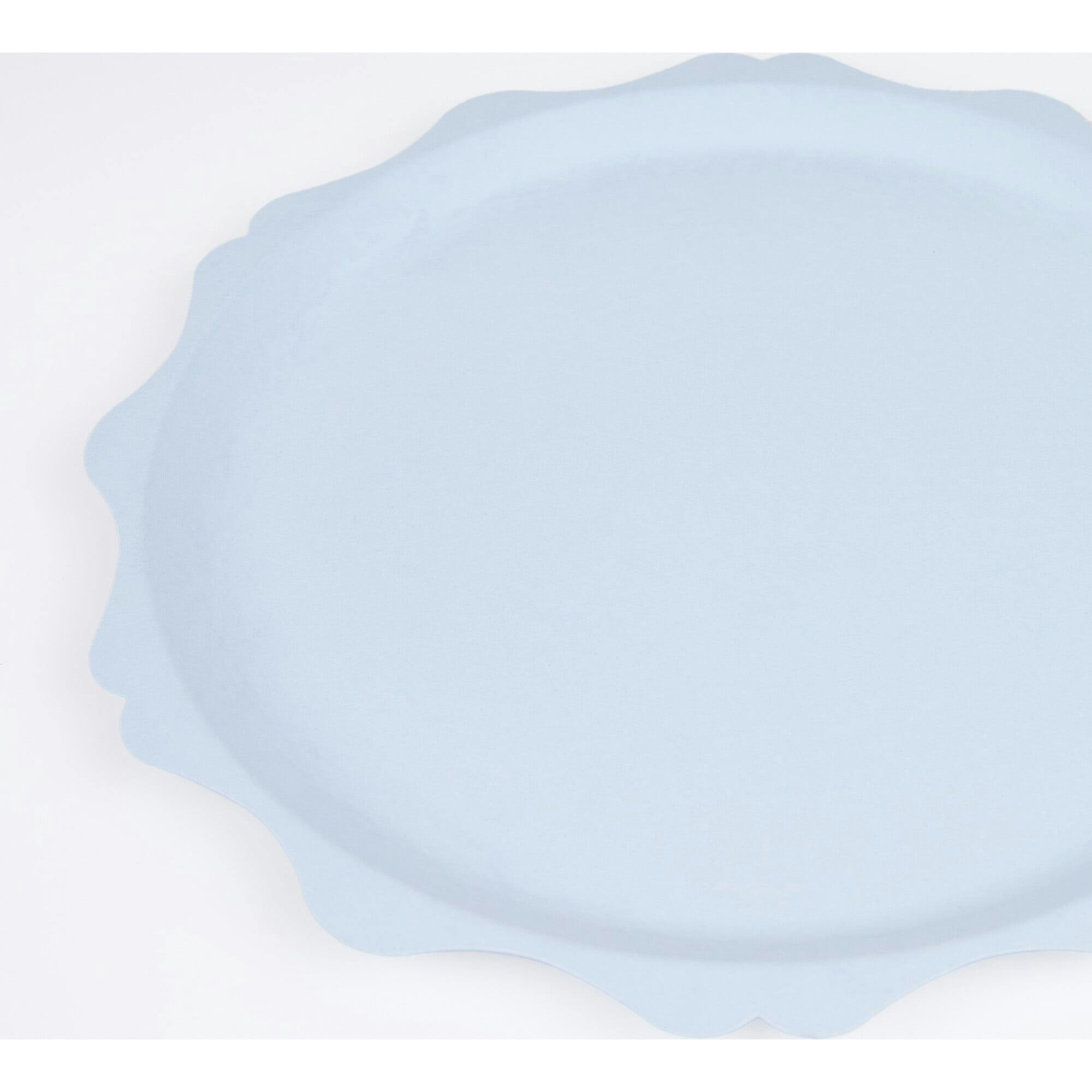 Blue Decorative Edge Compostable Dinner Plates