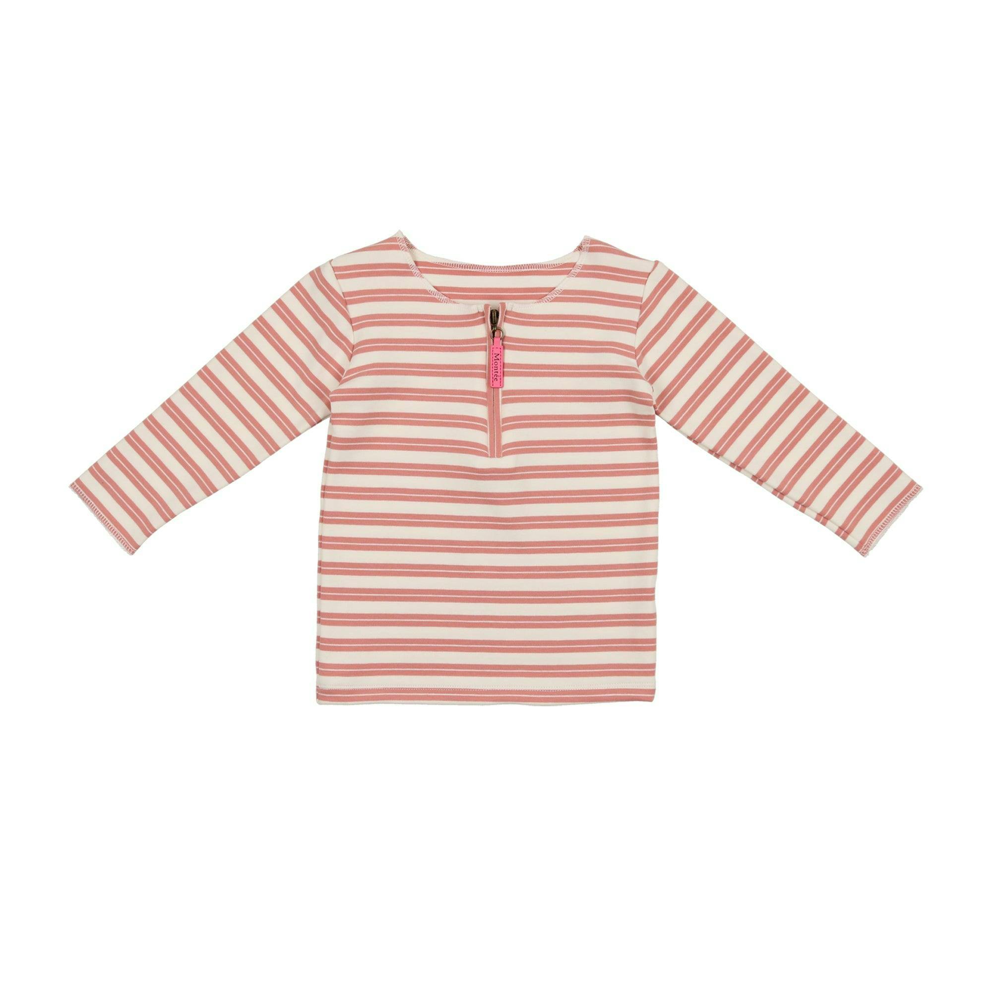 Horizontal Striped Shirt 3/4 Sleeve Top