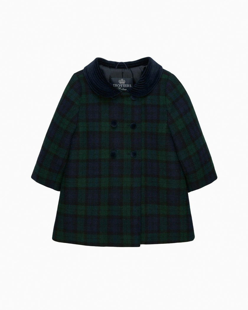 Baby Classic Coat in Navy Plaid
