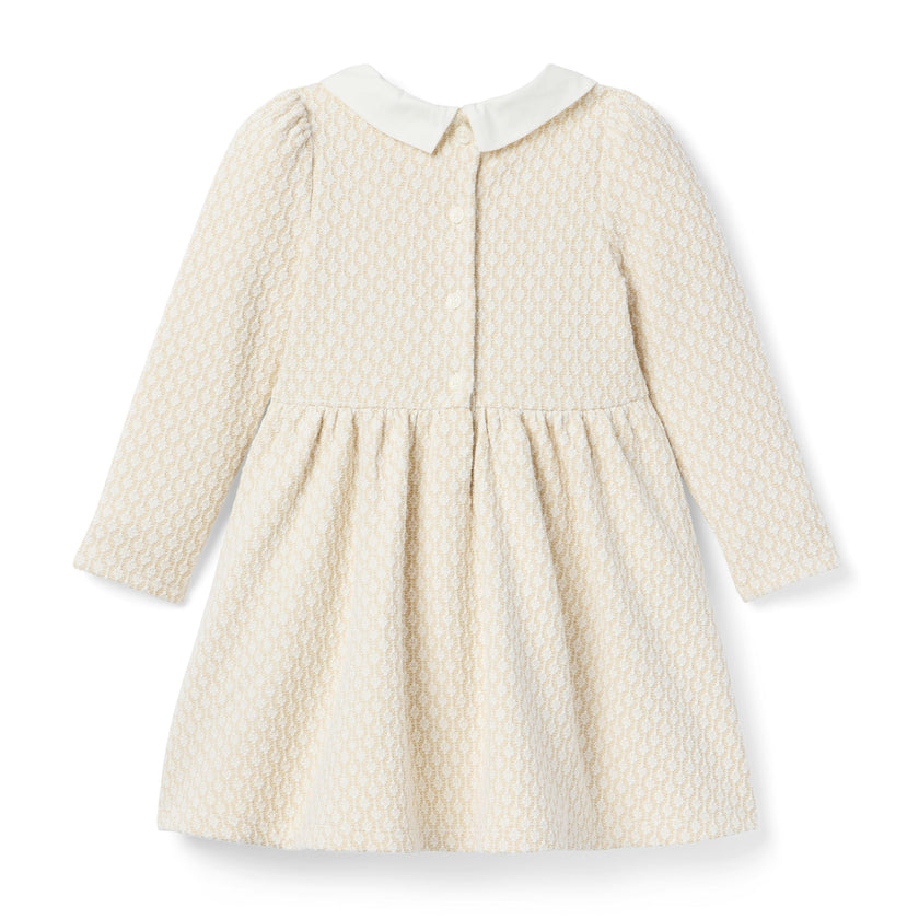 The Metallic Jacquard Dress, ivory