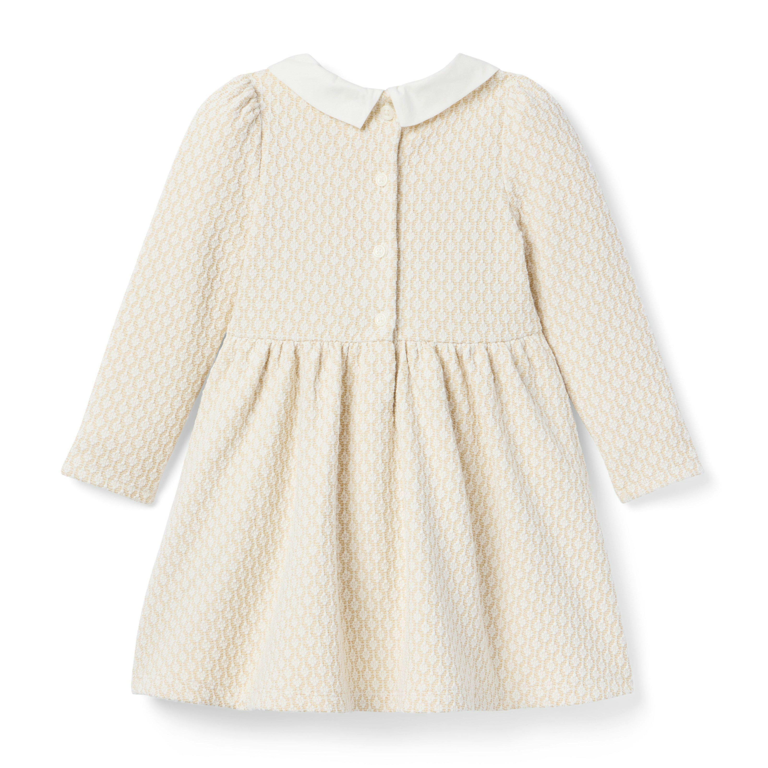 The Metallic Jacquard Dress, ivory