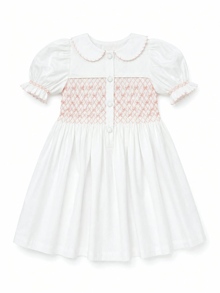 Camellia Smocked Dress | Heirloom Peach