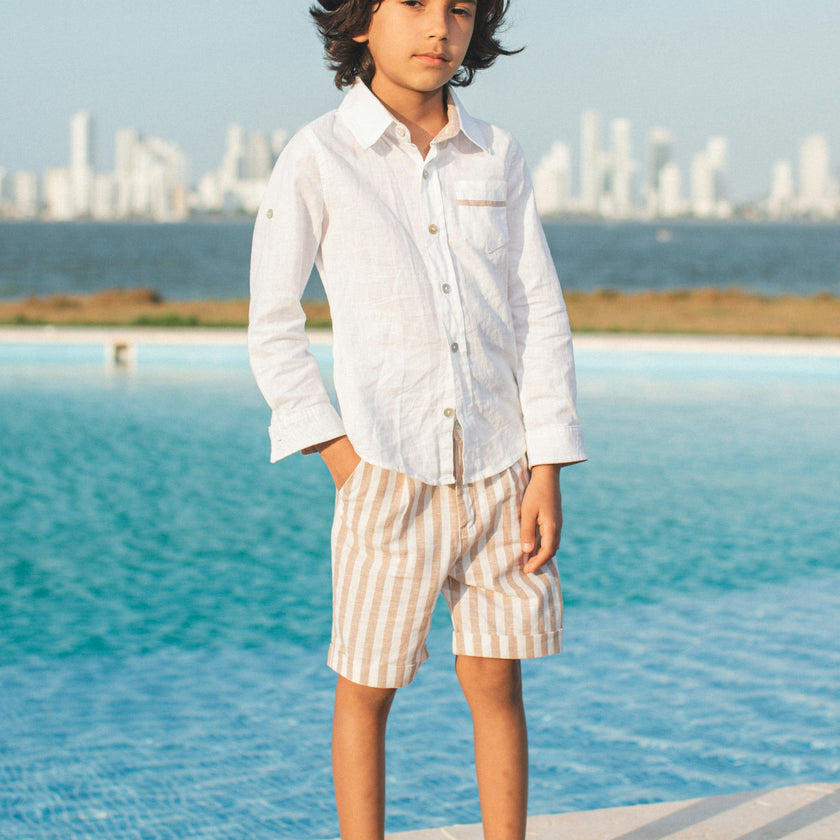 Ashton Striped Linen Shorts and Top Set