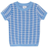 Basket Weave Short Sleeve Knit Sweater