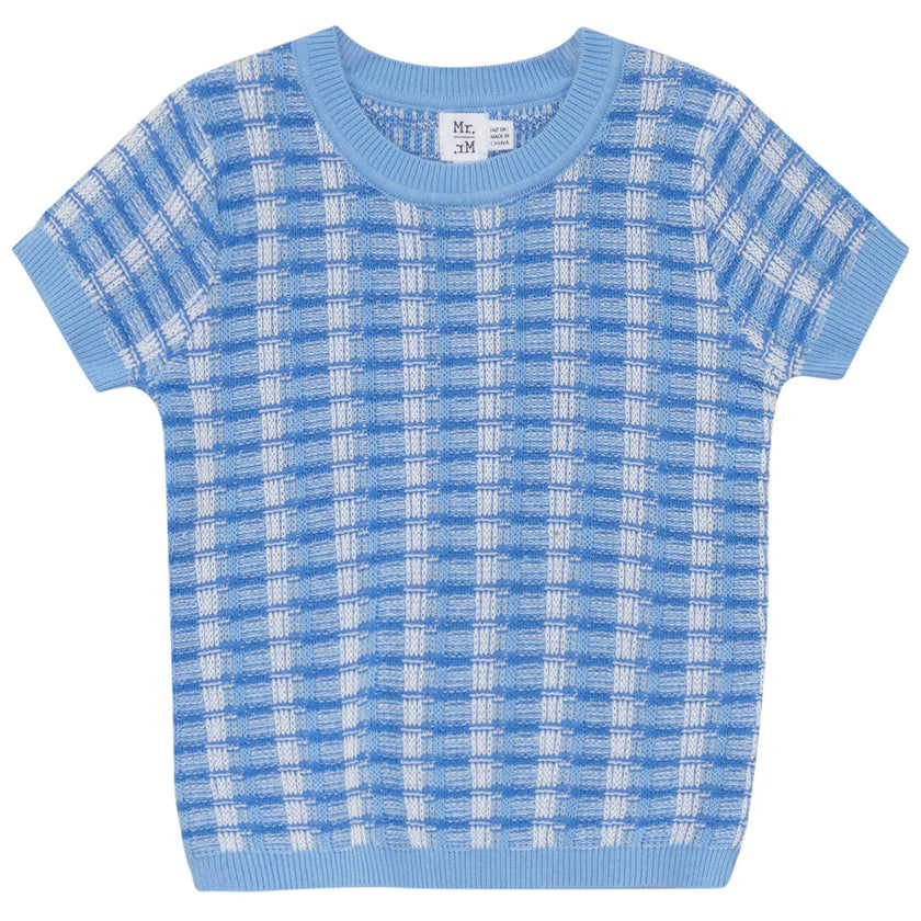 Basket Weave Short Sleeve Knit Sweater