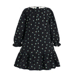Dark Floral Lace-Collar Dress