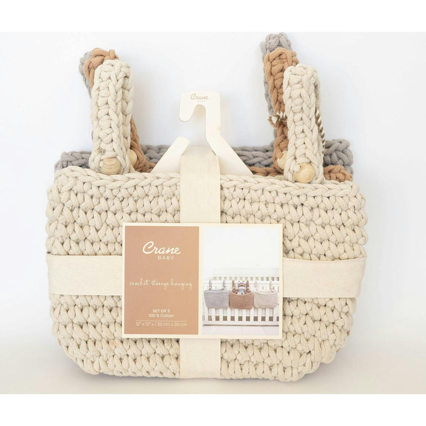 Charlie Farmhouse Hanging Nursery Storage Bin Trio