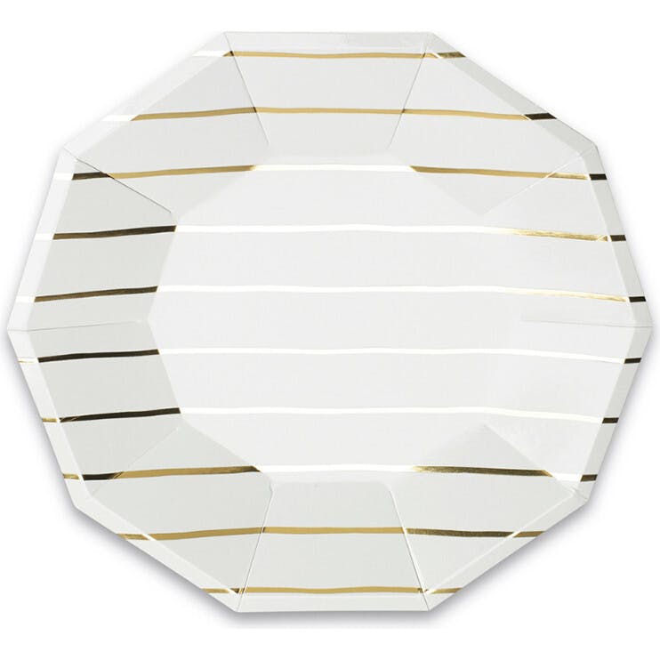 Gold Frenchie Metallic Striped Small Plates