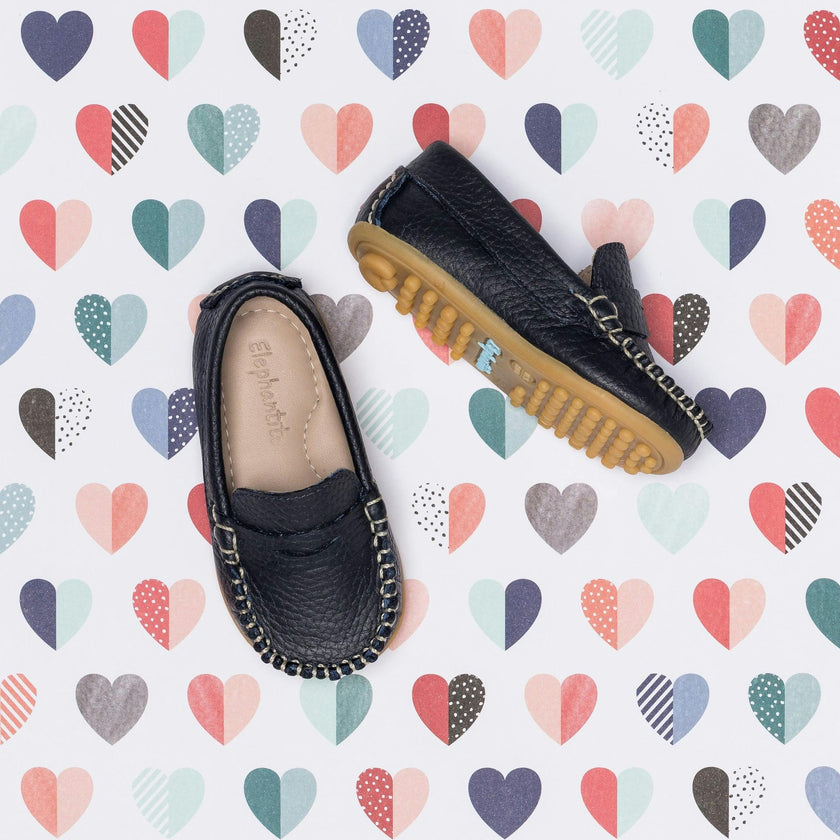 Toddler Alex Driver Moccasin | Blue Leather