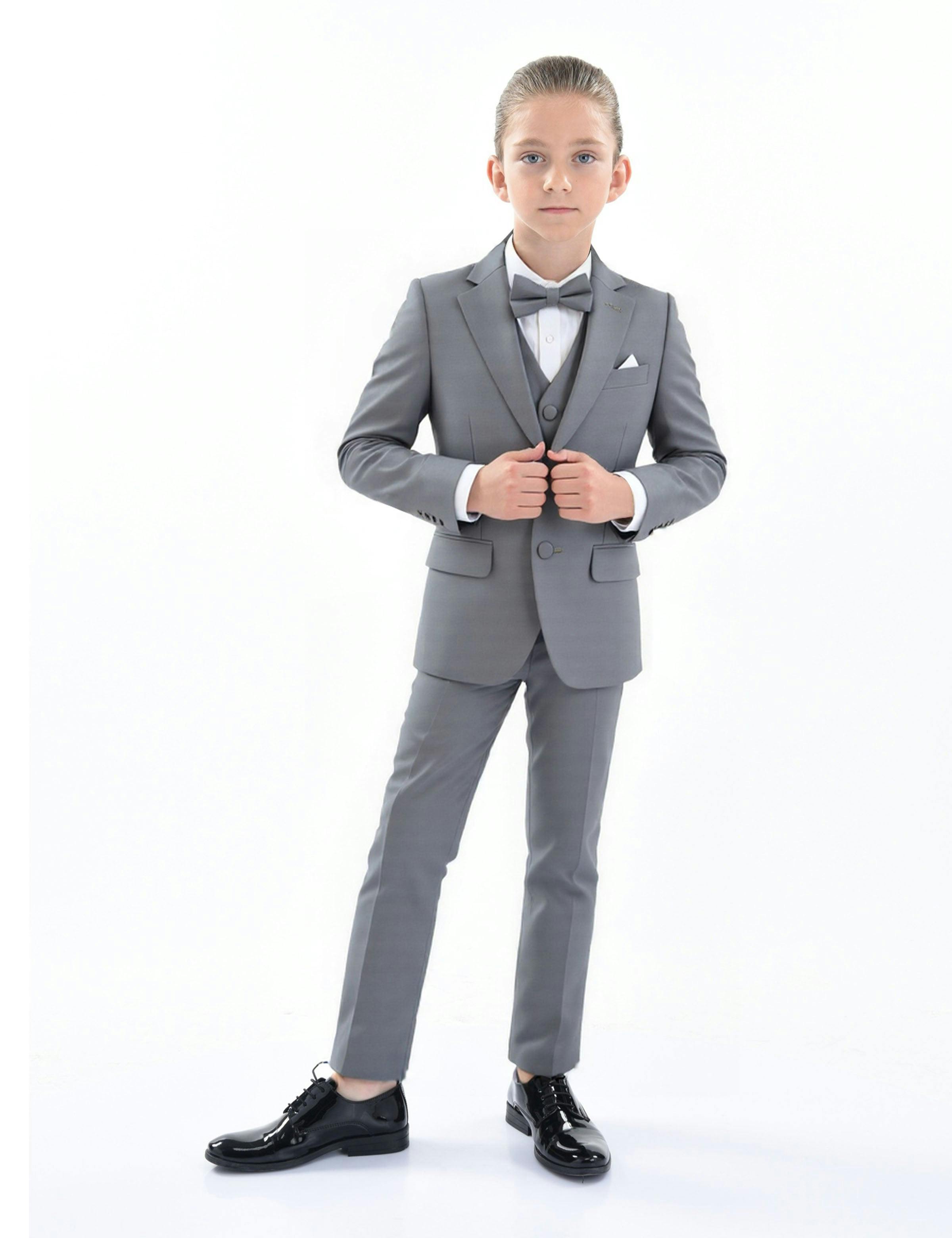 Light Gray Peak Lapel Tuxedo Set