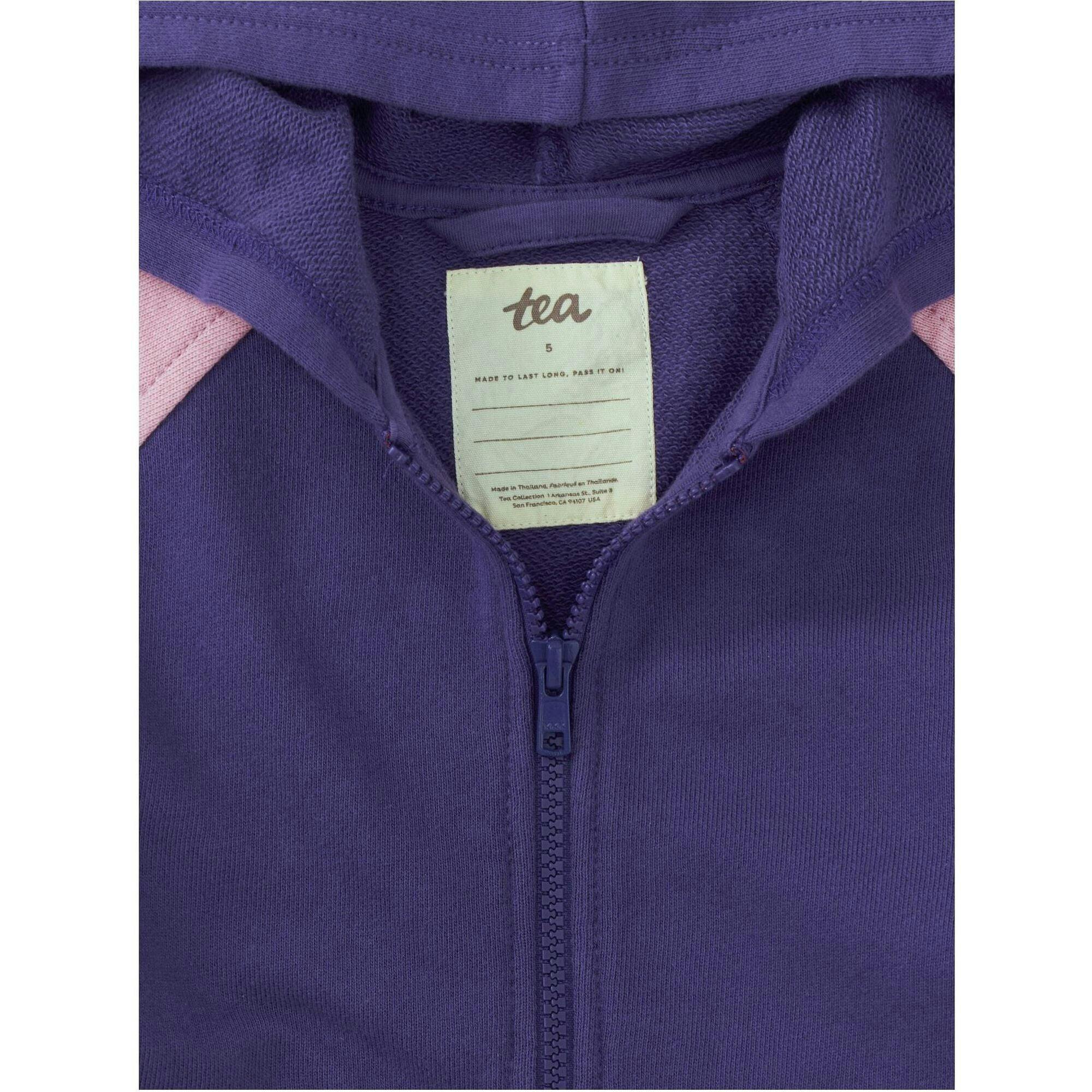 Colorblock Long Sleeve Kangaroo Pocket Hoodie, Purple