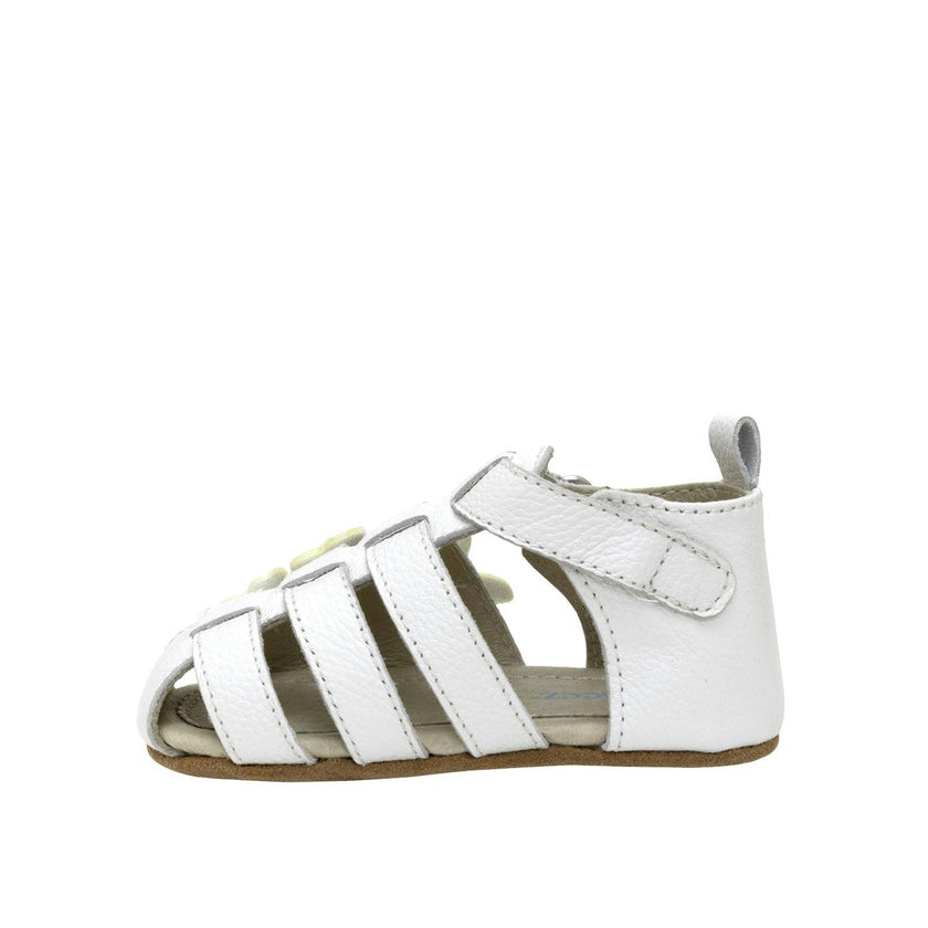 Mariposa White Leather Sandal