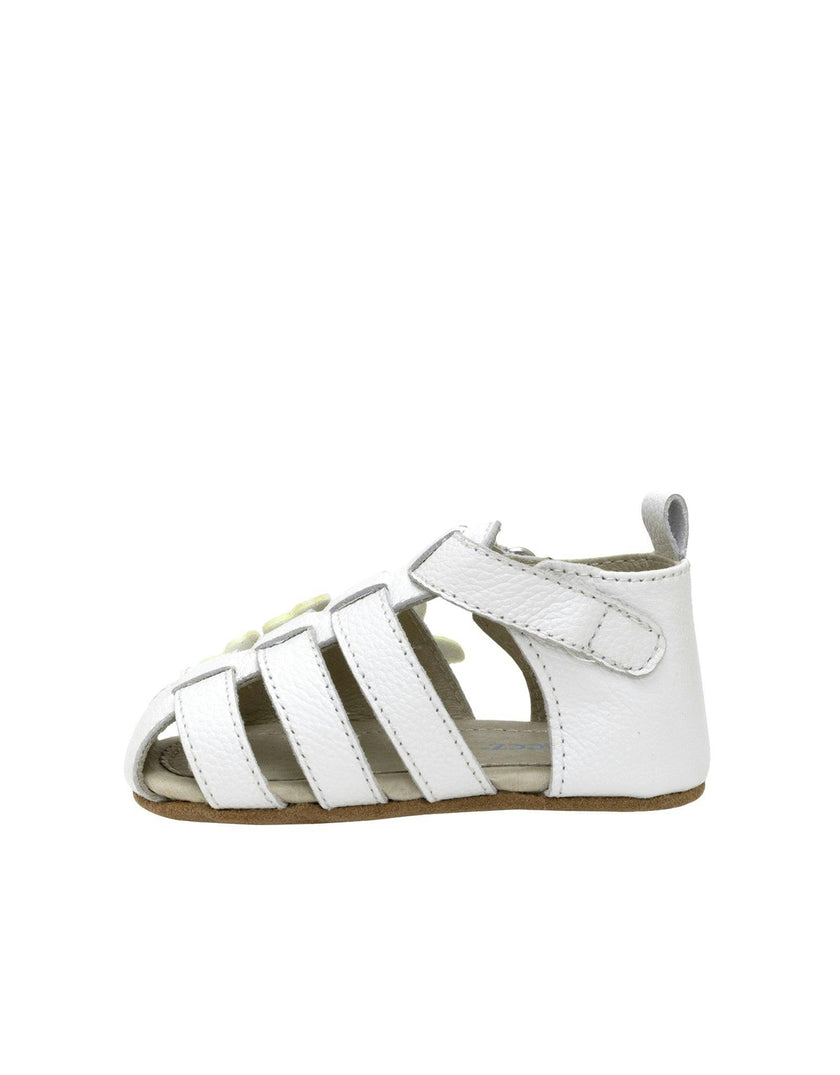 Mariposa White Leather Sandal