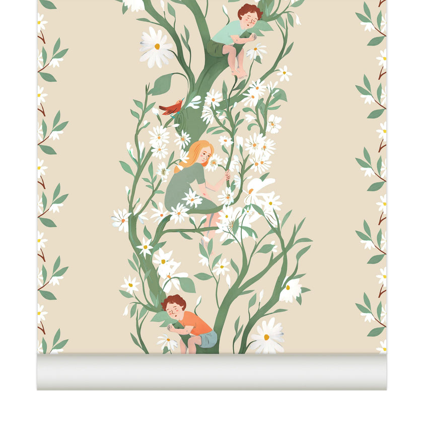 Papier peint CAMOMILLE coloris Verveine