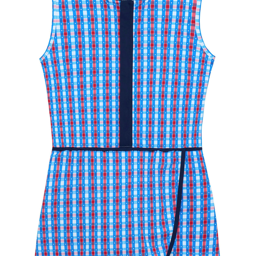 red white and gingham court dress