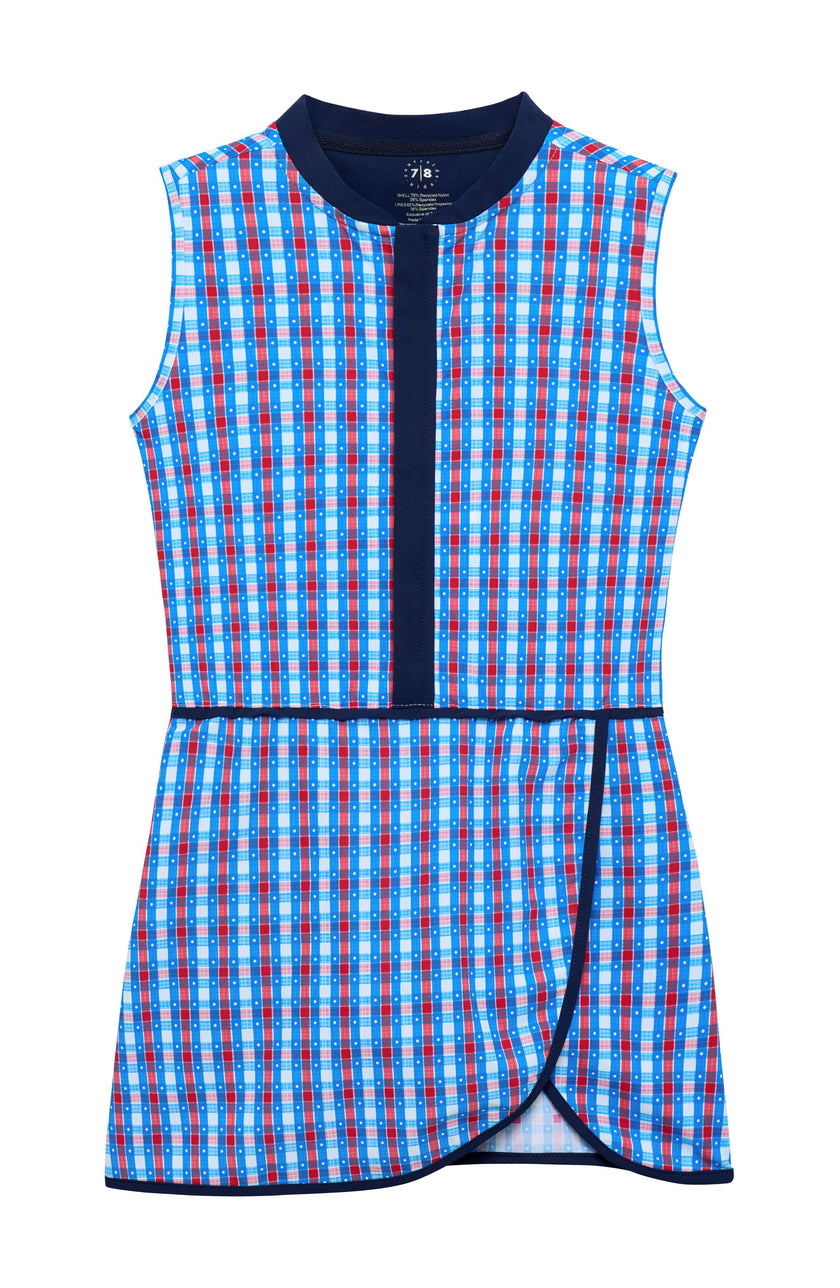 red white and gingham court dress