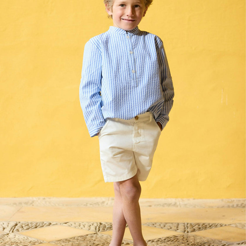 Pereprine Shirt Blue Seersucker