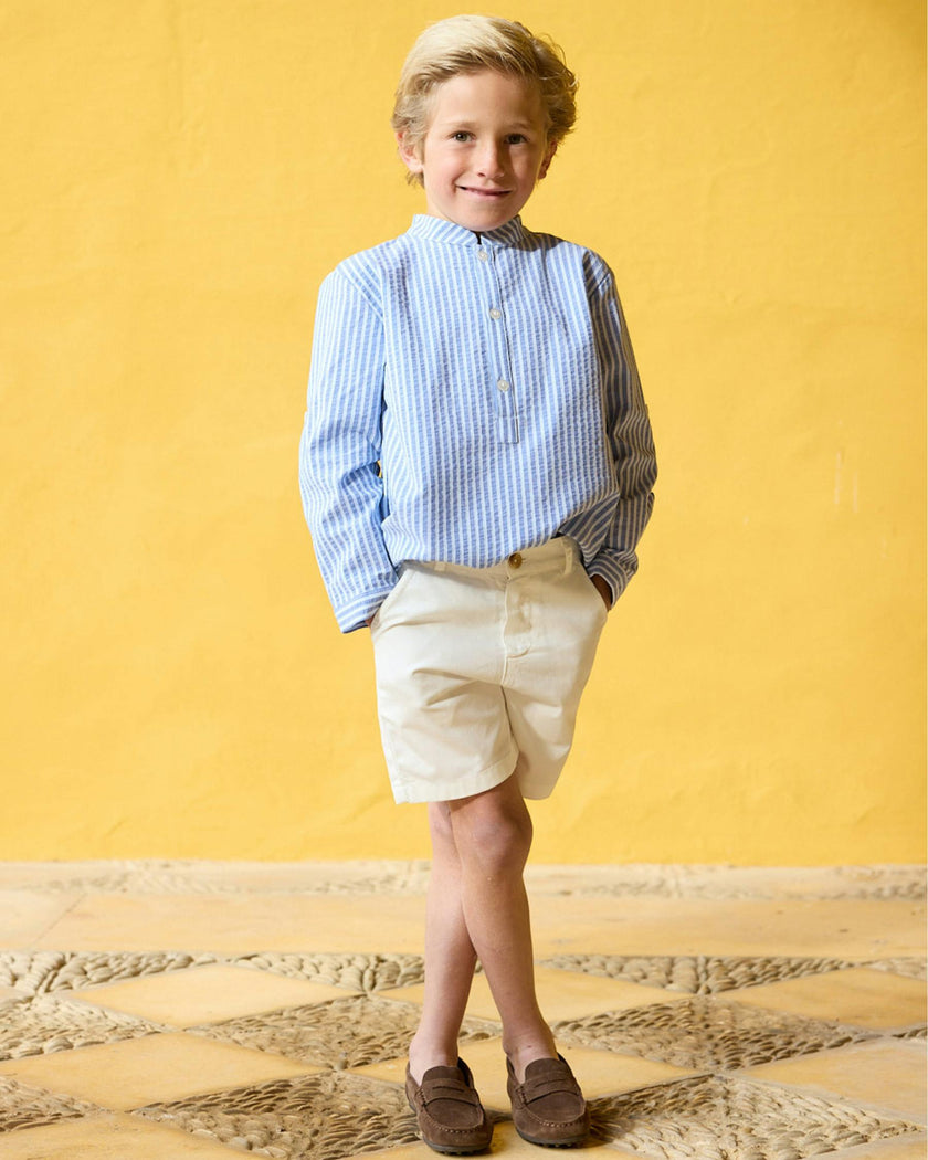 Pereprine Shirt Blue Seersucker