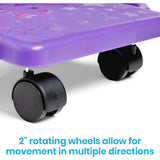 Purple Indoor Scooter Board with Safety Handles for Kids Ages 6-12