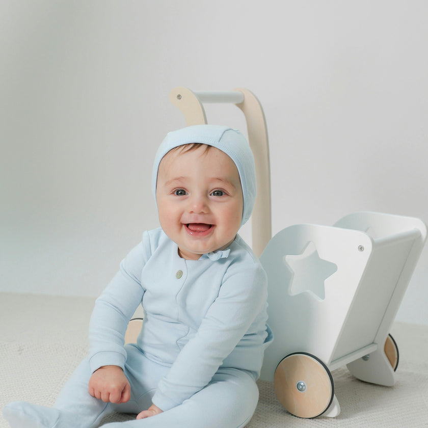 Cotton Scallop Onesie Off White