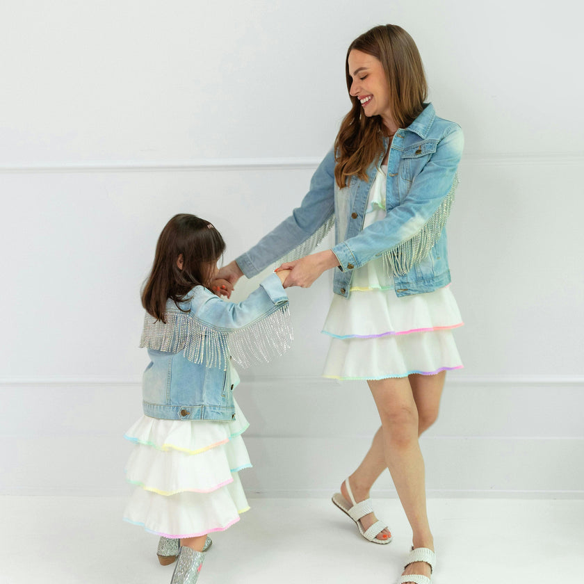 Crystal Tassel Denim Jacket