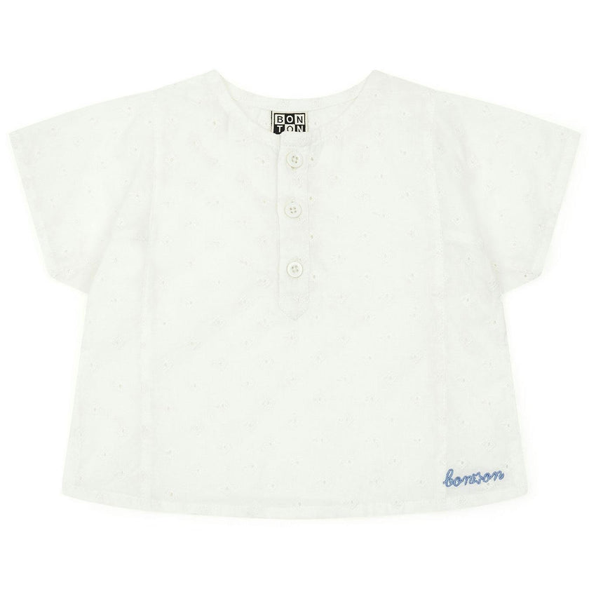 BONTON Classic Eyelet Cotton Baby Shirt