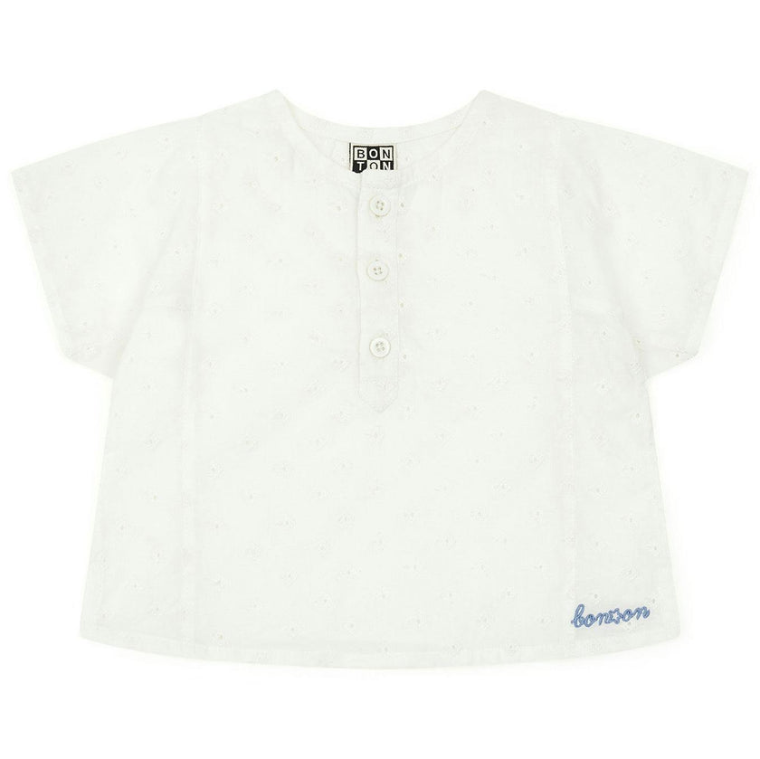 BONTON Classic Eyelet Cotton Baby Shirt