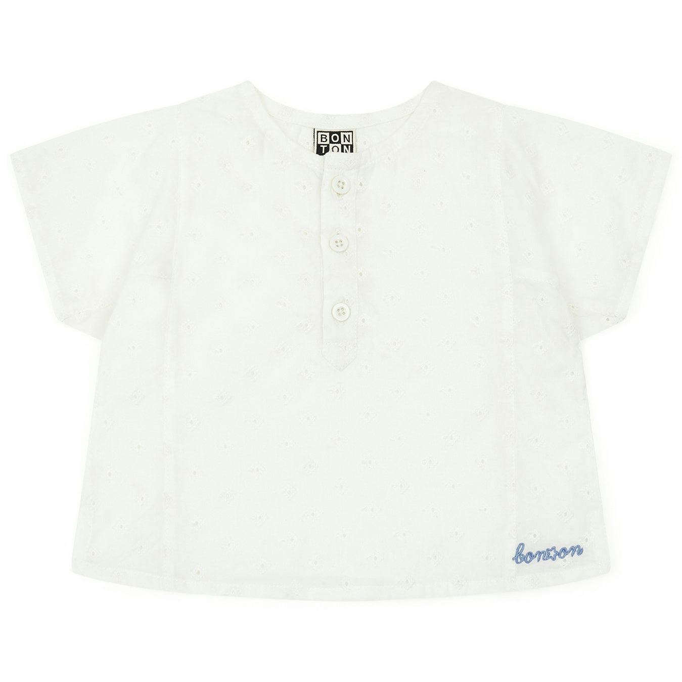 BONTON Classic Eyelet Cotton Baby Shirt