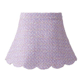 Purple Tweed Scalloped Skirt Set