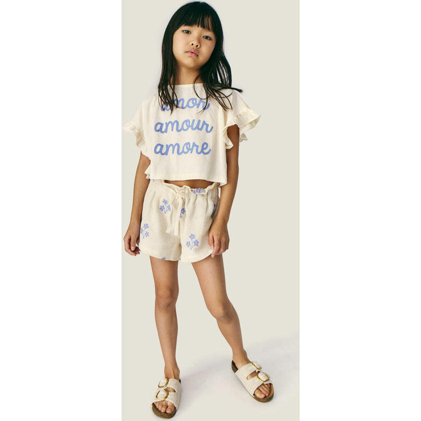 Mipounet SS26 Sandrine, Short Ecru Blue