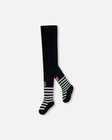 Knit Tights Dark Blue