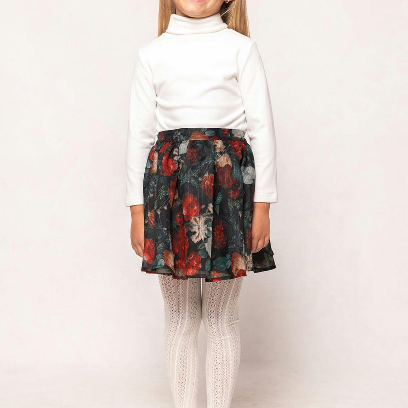Mini Vanessa Skirt in Midnight Roses