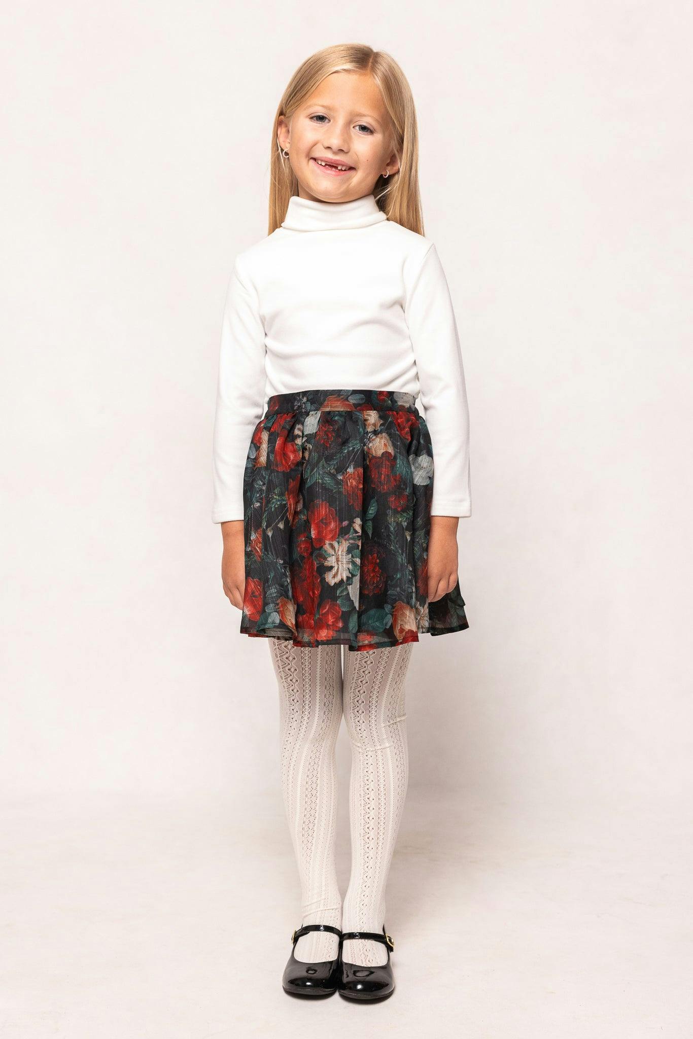 Mini Vanessa Skirt in Midnight Roses