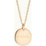 Personalized Signature Disc Necklace, 14k Gold Plated