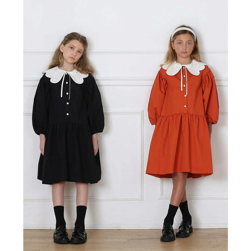 Selena dress (tangerine/ivory)
