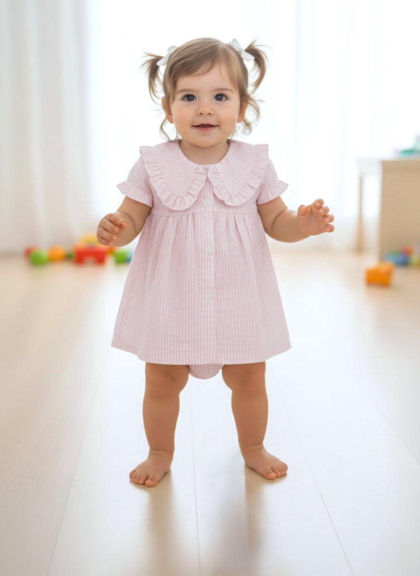 Stripe Dress Soft Pink