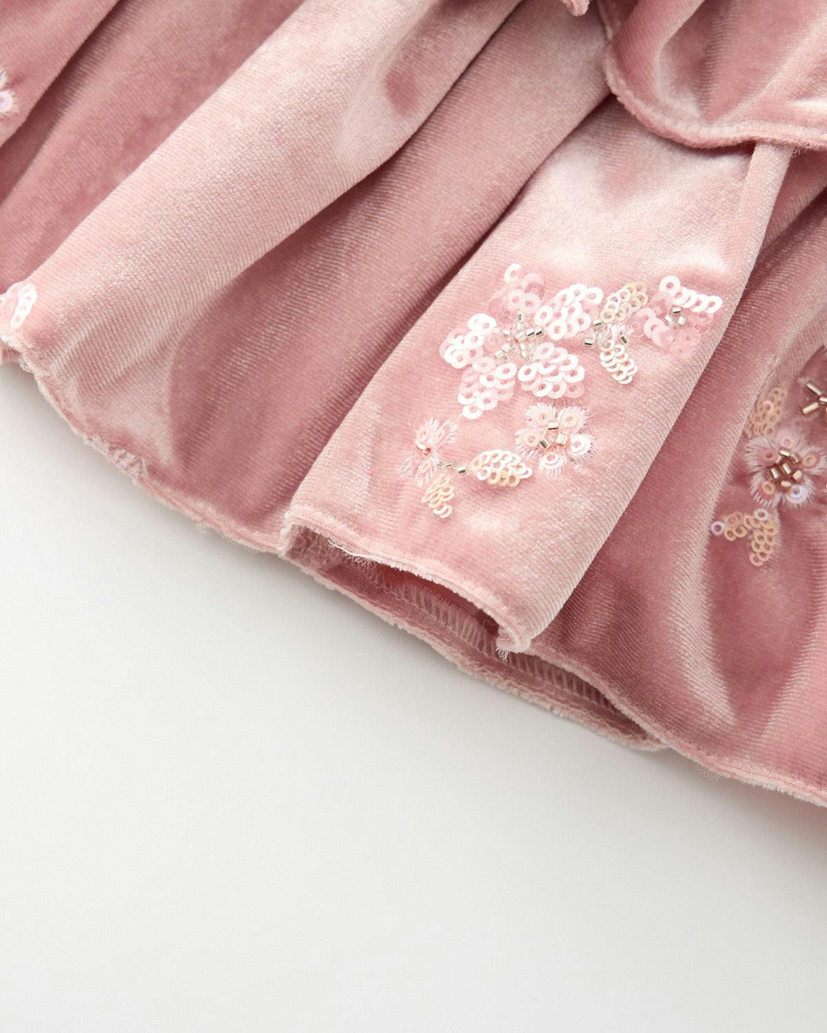 Destiny Velvet Frill Mini Skirt