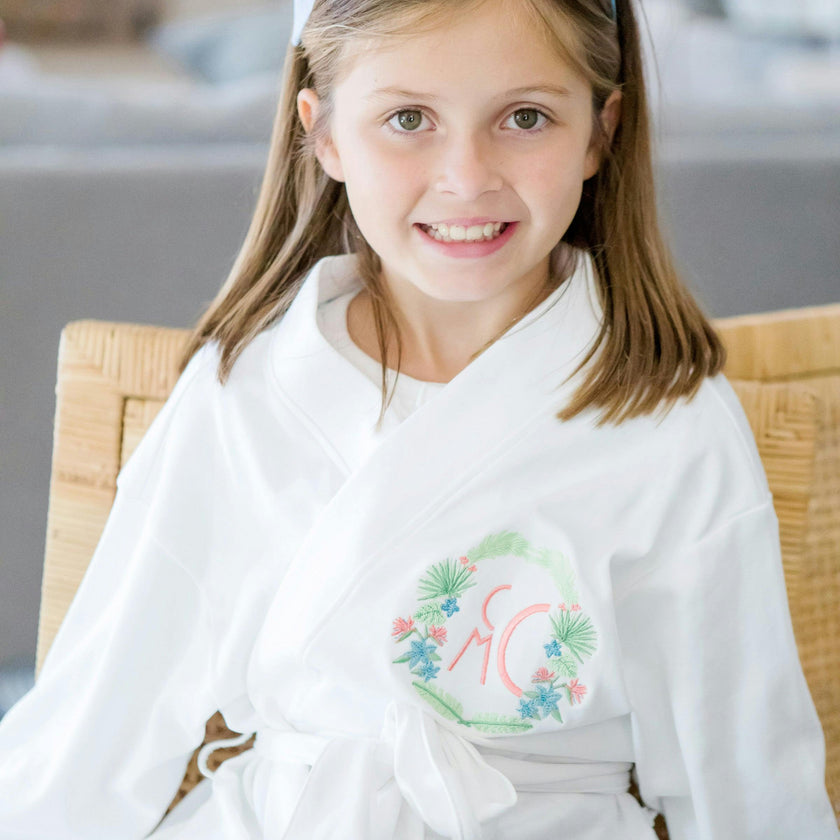 Gwen Girls' Pima Cotton Spa Wrap White