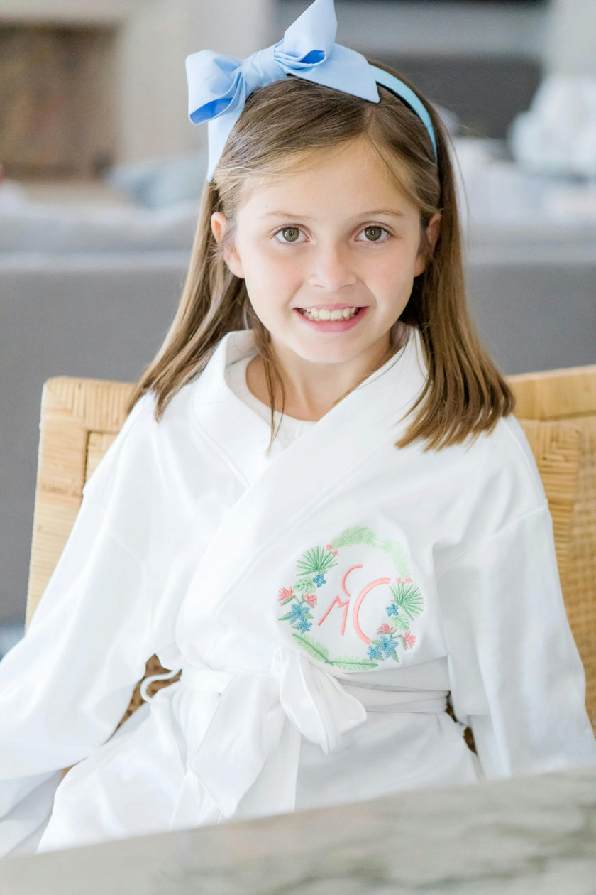 Gwen Girls' Pima Cotton Spa Wrap White