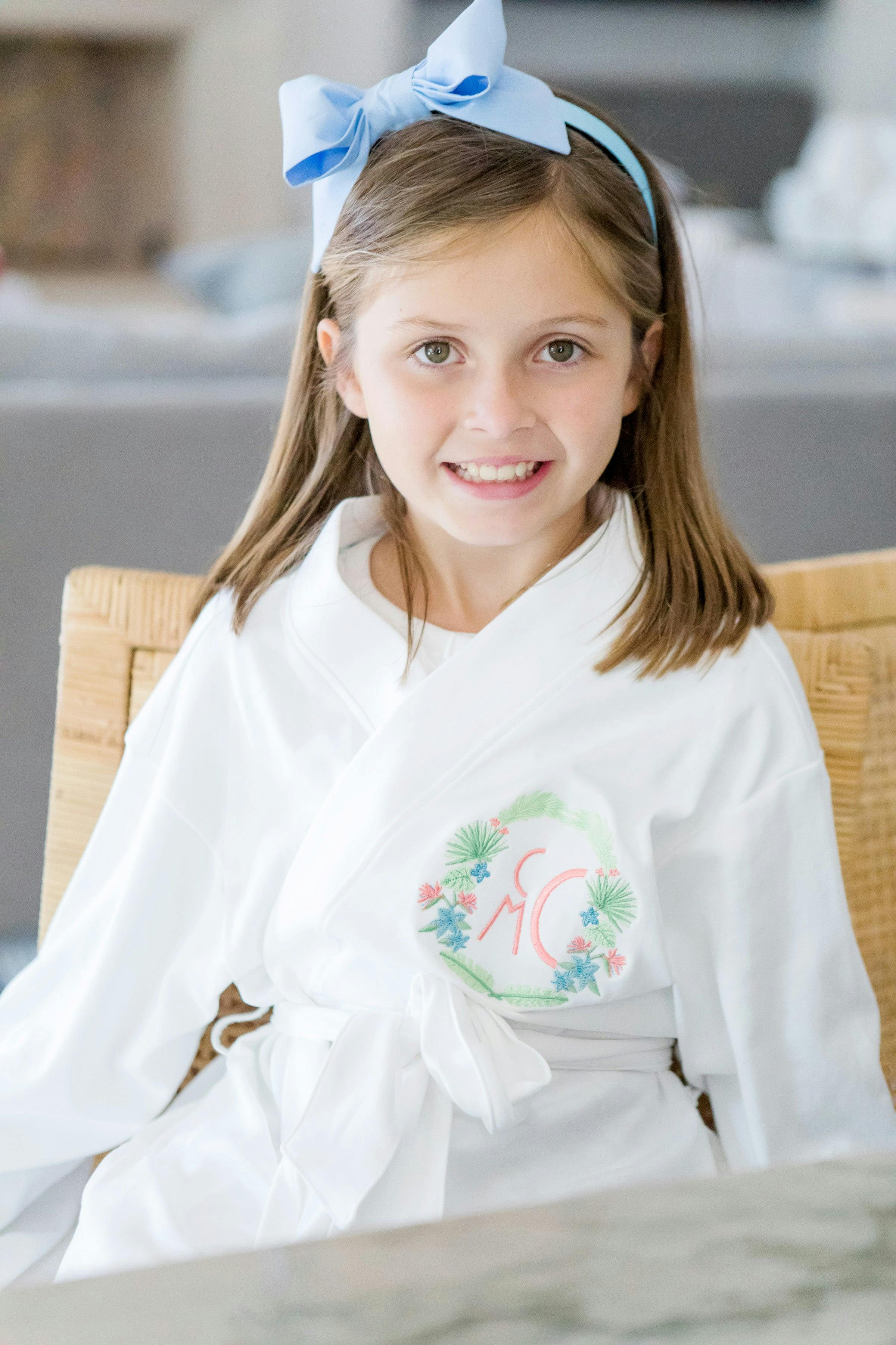 Gwen Girls' Pima Cotton Spa Wrap White